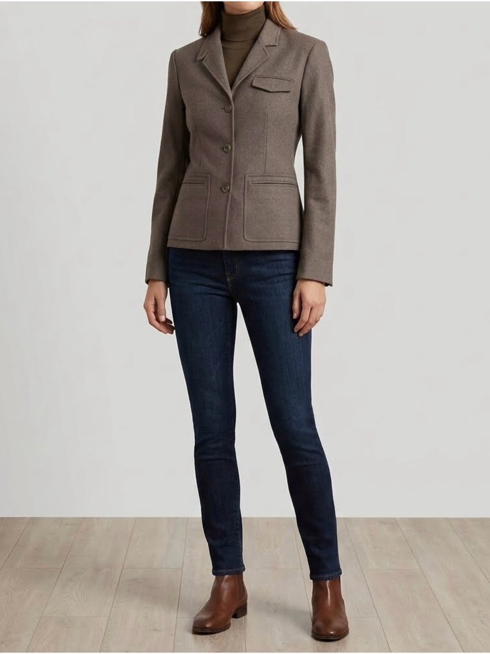 Calvin Klein Gray Wool Cashmere Blend Blazer